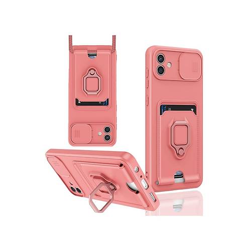 Galaxy A06 K�l�f Zuma Kartvizitli Y�z�kl� Silikon - Pembe
