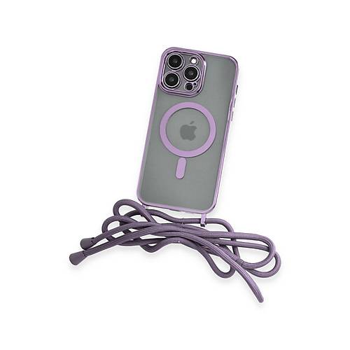 iPhone 12 Pro Max K�l�f Divo Lazer Ask�l� Magsafe Kapak - Lila