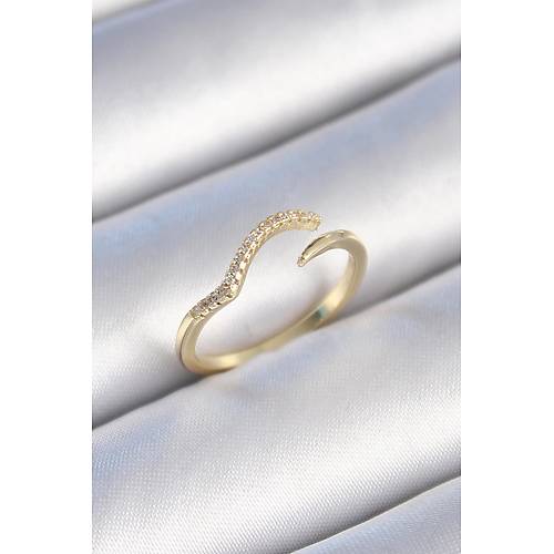 Pirin� Gold Renk Zirkon Ta�l� Kad�n Y�z�k