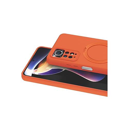 Redmi Note 12 Pro 4G Regal Magsafe Standl� Kapak - Turuncu