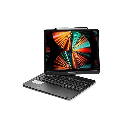 iPad Pro 12.9 (2021) K�l�f Magic D�nen Klavyeli Tablet K�l�f - Siyah