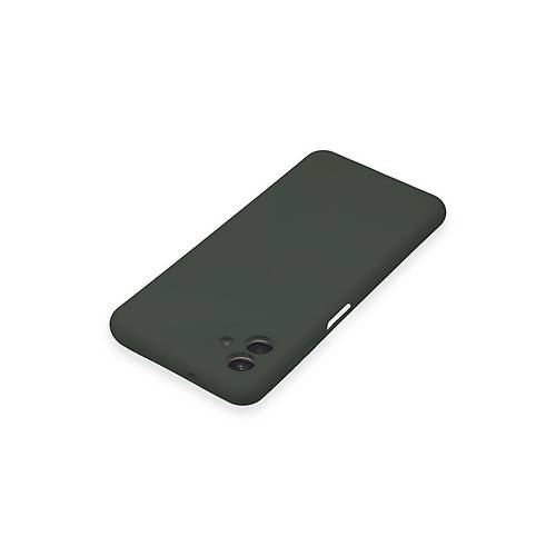 Galaxy A04E K�l�f Nano i�i Kadife Silikon - Koyu Ye�il