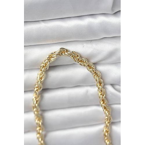 CM 14K Gold Renk Kal�n Burgu Zincirli Model 60 cm Kad�n Kolye