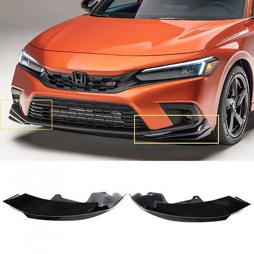 Honda Civic FE1 2022 ve Sonras� Uyumlu �n Tampon Aero Flap Piano Black 2 Par�a