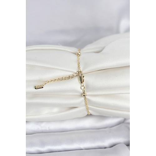 CM 14K Gold Renk Burgu Top�uk Model Kad�n Bileklik