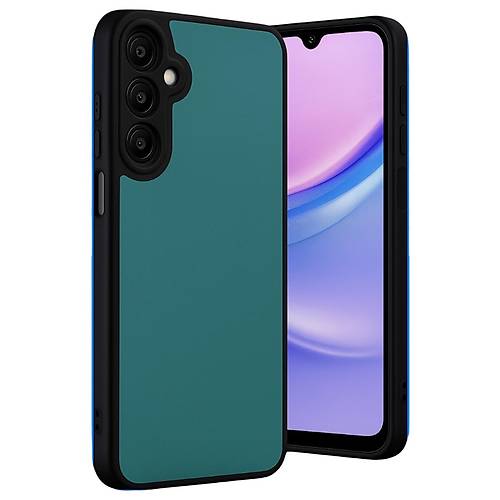 Galaxy M15 K�l�f Aras Deri Kapak - A��k Ye�il