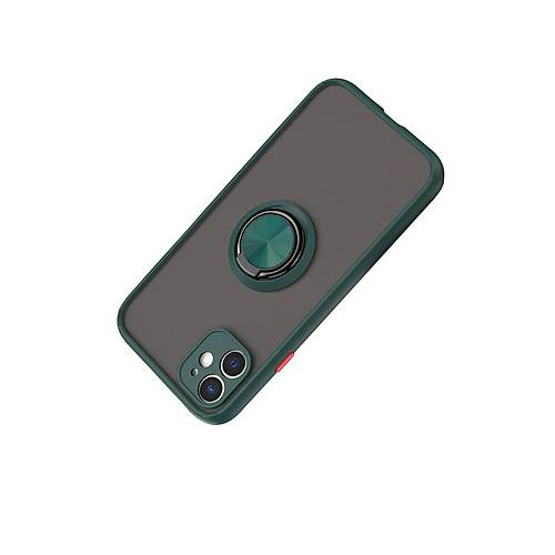 iPhone 11 K�l�f Montreal Y�z�kl� Silikon Kapak - Ye�il