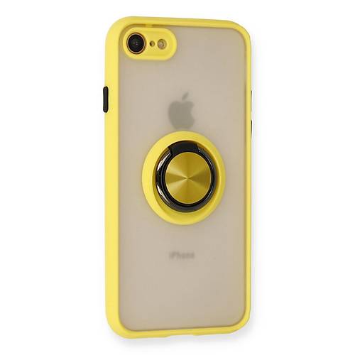 iPhone 7 K�l�f Montreal Y�z�kl� Silikon Kapak - Sar�
