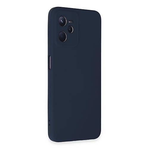 Realme C35 K�l�f Nano i�i Kadife Silikon - Lacivert