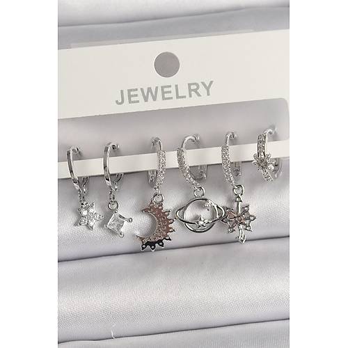 Pirin� G�m�� Renk Zirkon Ta�l� Gezgen Model Kad�n K�pe Seti