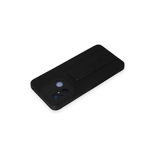 Redmi 12C K�l�f Mega Standl� Silikon - Siyah