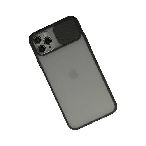 iPhone 11 Pro Max K�l�f Palm Buzlu Kamera S�rg�l� Silikon - Siyah