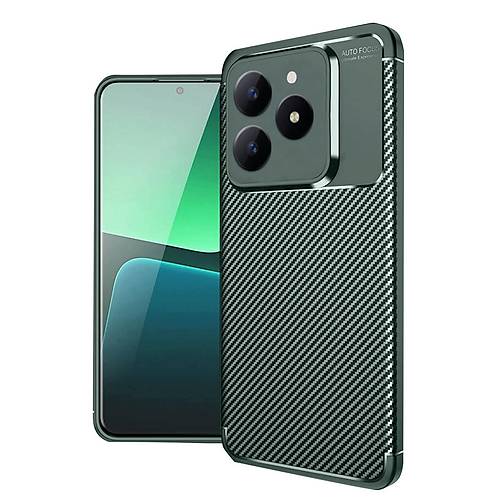 Realme C61 K�l�f Auto Focus Karbon Kapak - Koyu Ye�il