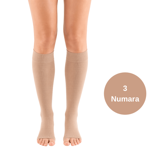 Mediven Plus Dizalt� Varis �orab� - CCL2 - Burnu A��k - Ka�mir - 3 Numara - K�sa (Petite)