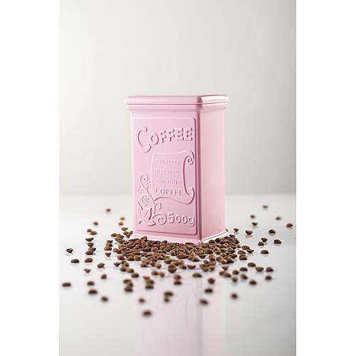 Akrilik Soft Pembe �eker Kahve �ay Kavanozu 500 Ml (Vakum Kapak )