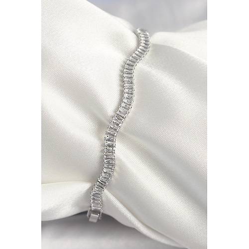 Pirin� G�m�� Renk Su Yolu Zirkon Ta�l� Model Kad�n Bileklik