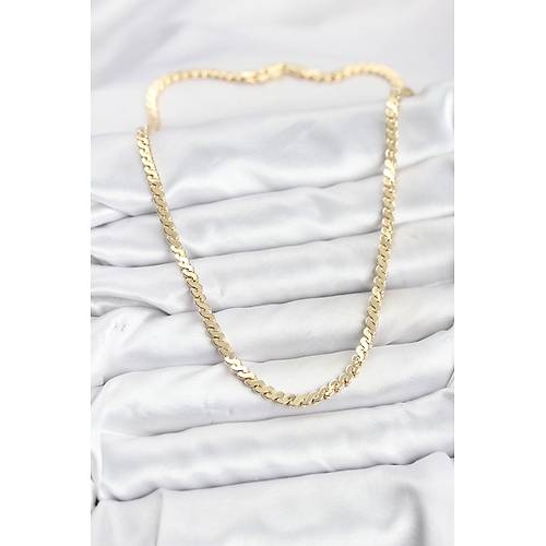 Pirin� Gold Renk Yass� Zincir Kad�n Kolye
