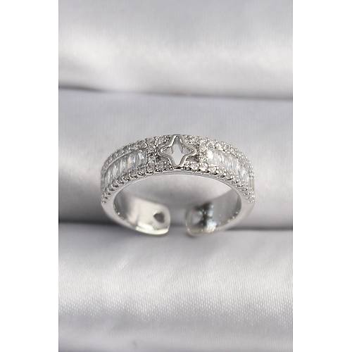 Pirin� G�m�� Renk Zirkon Ta�l� Y�ld�z ��leme VIP Seri Kad�n Y�z�k