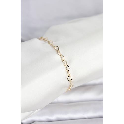 CM 14K Gold Renk Kalpli Zincir Model Kad�n Bileklik