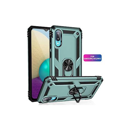 Galaxy A02 K�l�f Sofya Y�z�kl� Silikon Kapak - Ye�il