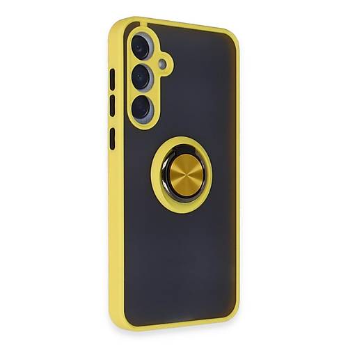 Galaxy A25 5G K�l�f Montreal Y�z�kl� Silikon Kapak - Sar�
