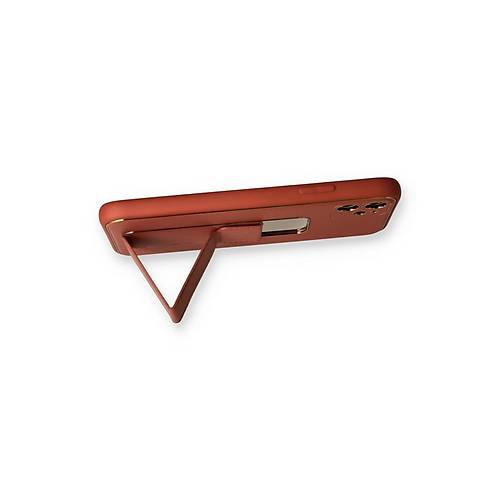 iPhone 12 K�l�f Coco Deri Standl� Kapak - Fu�ya