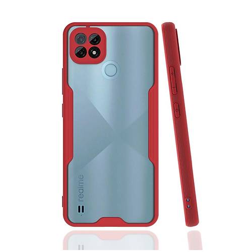Realme C21 K�l�f Platin Silikon - K�rm�z�