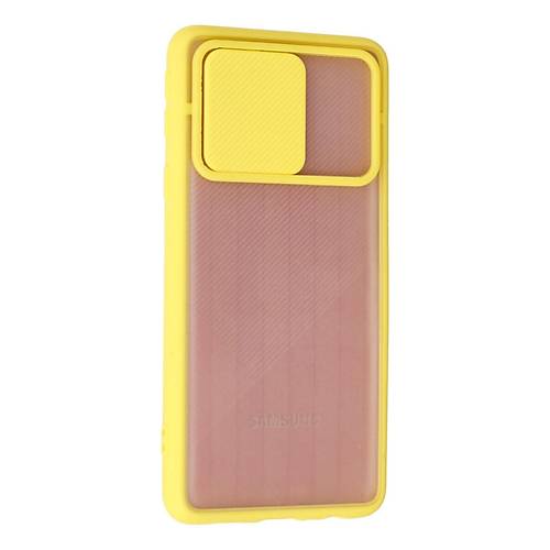 Galaxy A01 Core K�l�f Palm Buzlu Kamera S�rg�l� Silikon - Sar�