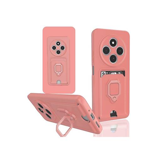 Redmi 14C K�l�f Zuma Kartvizitli Y�z�kl� Silikon - Pembe