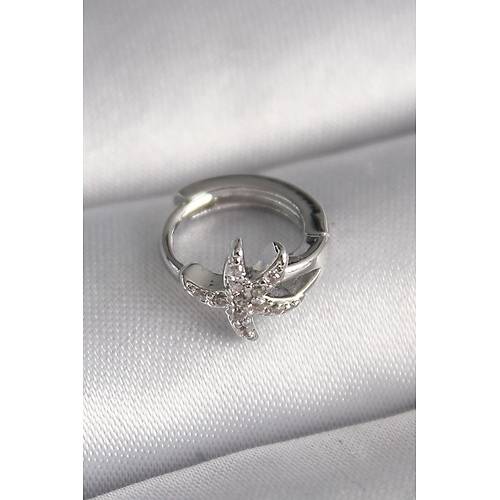 316L �elik G�m�� Renk Zirkon Ta�l� Deniz Y�ld�z� Model Tragus Piercing