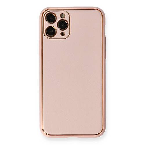 iPhone 11 Pro K�l�f Coco Deri Silikon Kapak - Pembe