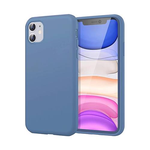 iPhone 11 K�l�f First Silikon - Mavi
