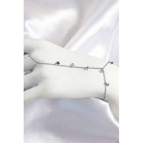 Pirin� Renkli Zirkon Ta�l� Sallant�l� Y�ld�zl� Model G�m�� Renk Kad�n �ahmeran