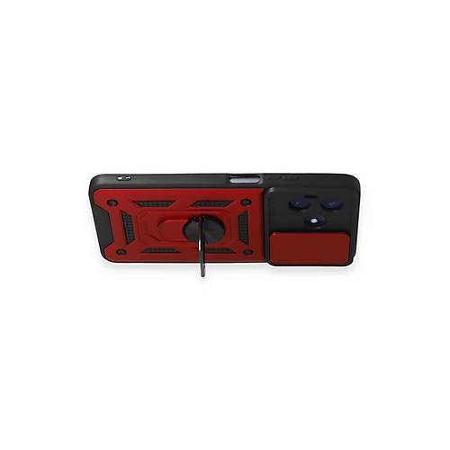 Realme C53 K�l�f Pars Lens Y�z�kl� Silikon - K�rm�z�