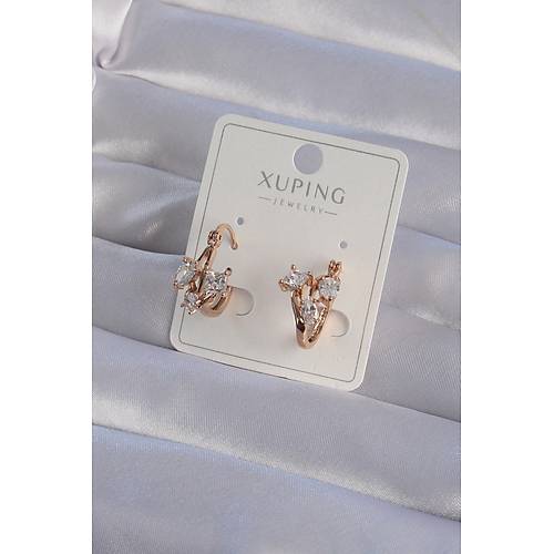 XUP�NG Rose Renk Zirkon Ta�l� Halka K�pe