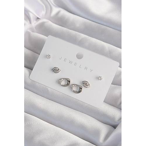 Pirin� G�m�� Renk Zirkon Ta�l� Yaprak Model K�pe Seti