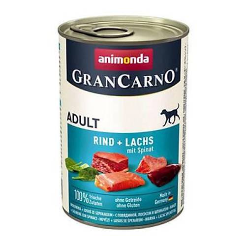 GranCarno S���r Etli Ispanakl� ve Somonlu Yeti�kin K�pek Konservesi 400 Gr