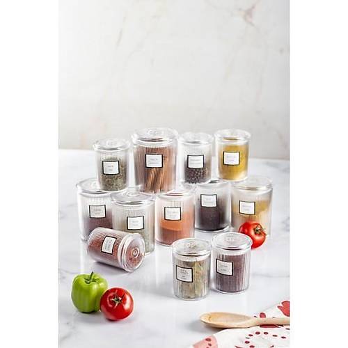 12'li Barok Yuvarlak 2 Boy Kavanoz Seti & Saklama Kab� & Erzak Kab� 6*500 ML,6*250 ML)