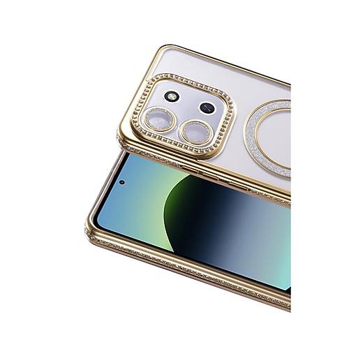 Redmi 15C 4G Joke Simli Magneticsafe K�l�f - Gold
