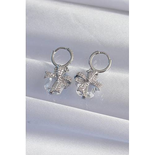 Pirin� G�m�� Renk �ri Zirkon Ta�l� Fiyonk Model Halka K�pe