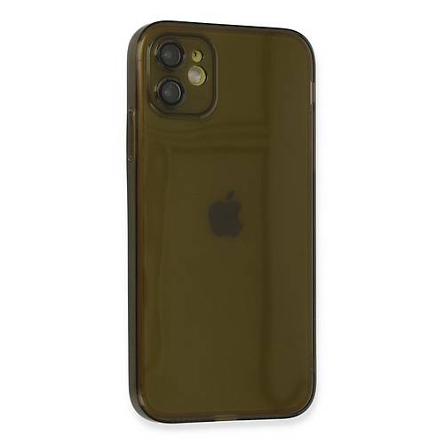 iPhone 12 K�l�f Fly Lens Silikon - Siyah