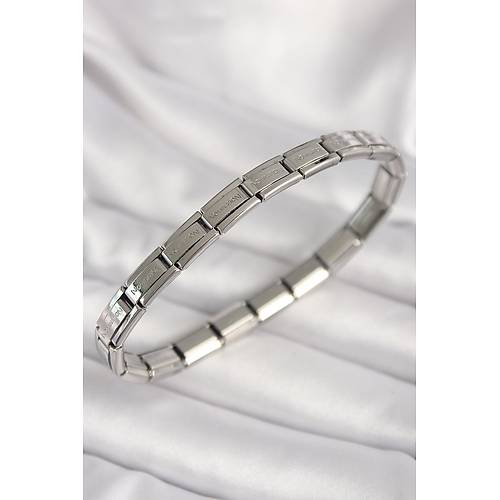 316L �elik G�m�� Renk �nce Yaz�l� Nomination Kad�n Bileklik