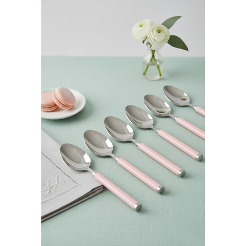 6�l� Paslanmaz �elik Tatl� Ka���� Seti Somon Pembe Sapl� 15 cm