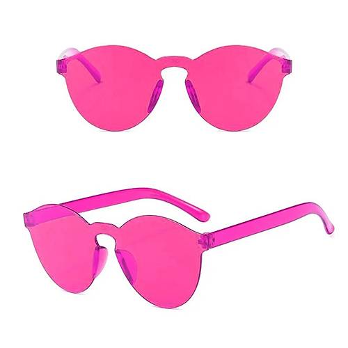 Sert Mika Oval �ekilli �er�evesiz Fu�ya G�zl�k Retro Parti 5x14 cm