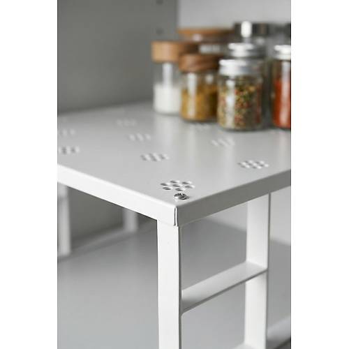 �ok Ama�l� Beyaz Metal Raf D�zenleyici & Mutfak Dolap ��i Ve Tezgah �st� Organizer (28x32x15 cm)