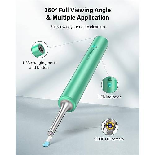 BEBIRD T5 3MP KAMERA 3.5MM LENS �ARJLI WIFI G�R�NT�L� KULAK TEM�ZLEY�C� YE��L RENK