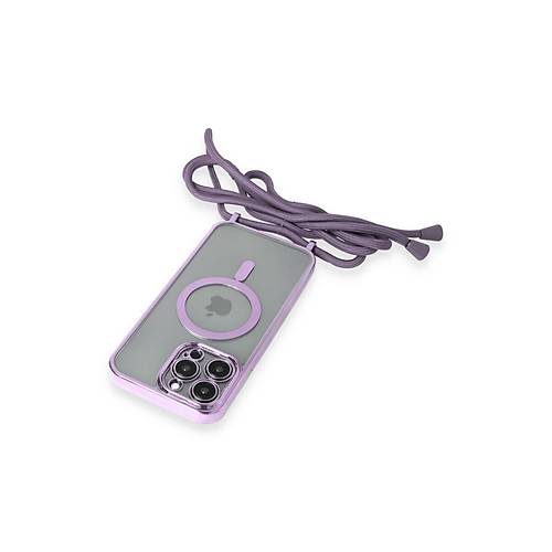 iPhone 12 Pro Max K�l�f Divo Lazer Ask�l� Magsafe Kapak - Lila