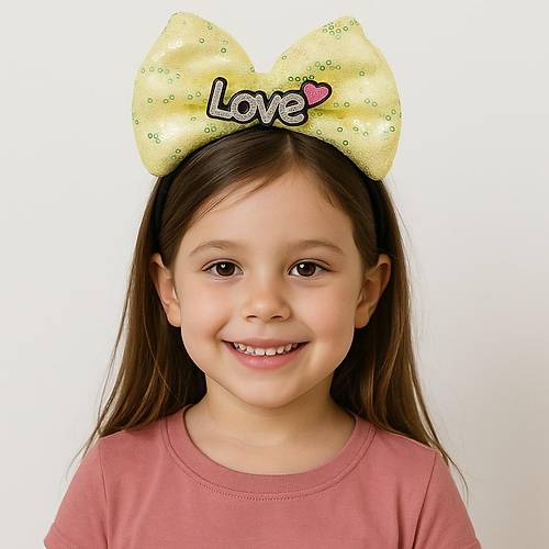 LED I��kl� Love Yaz�l� Sar� Fiyonk Ta� � K�z �ocuk Parti Tac�