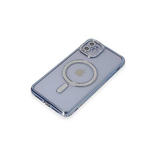 iPhone 11 K�l�f Joke Simli Magneticsafe K�l�f - Mavi