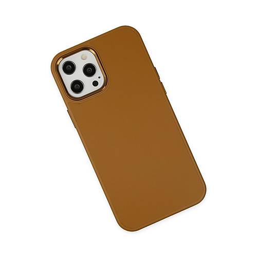 iPhone 12 Pro Max K�l�f Asya Deri Silikon - Kahverengi